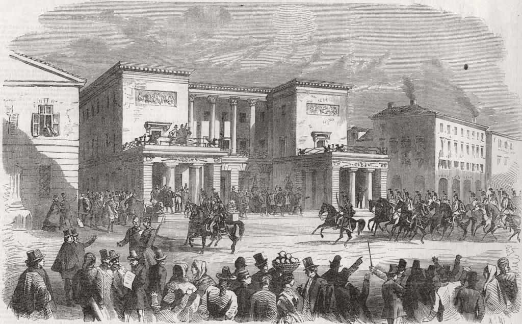 ITALY. Demo, students of Padua 1859 old antique vintage print picture